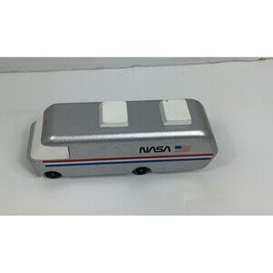 Candylab Toys NASA Astrovan Wooden Candycar Silver Toy Bus Space Shuttle